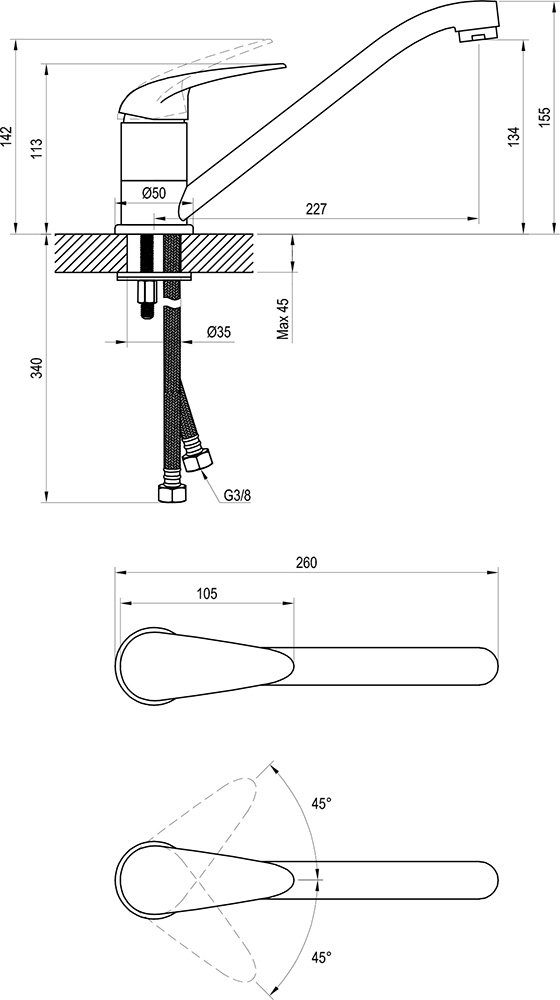 Spülbeckenarmatur Suzan SN 016.00