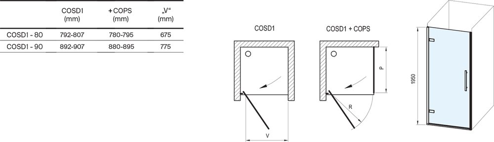 Duschdrehtür für Nische Cool! COSD1