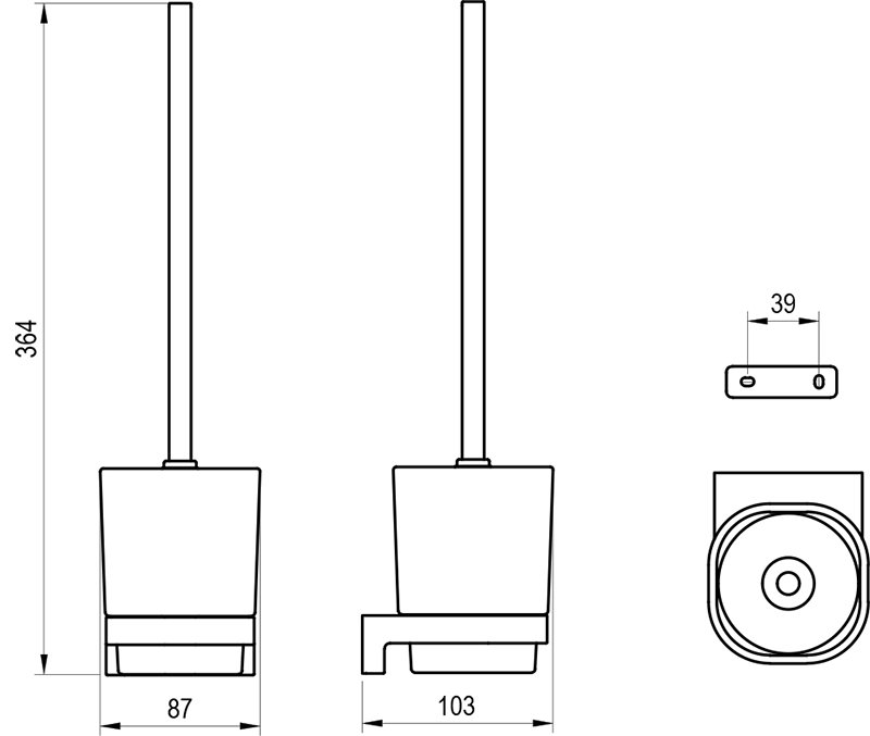 Halter mit Toilettenbürste und Behälter Chrome II