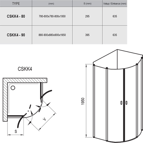 Duschabtrennung CSKK4