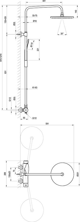 Duschsäule verschiebbar