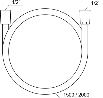 SilverShine-Brauseschlauch 150/200 cm aus widerstandsfähigem Kunststoff