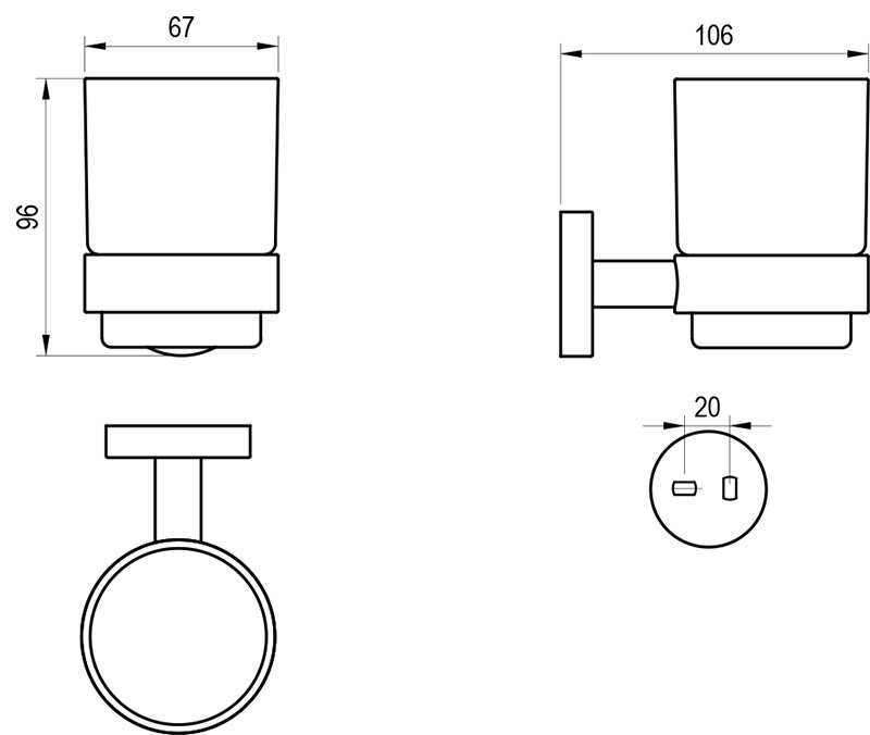 Halter mit Becher Kona
