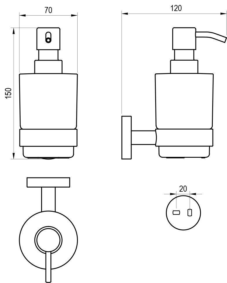 Halter mit Seifenspender Kona