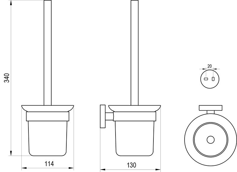 Halter mit Toilettenbürste und Behälter Kona