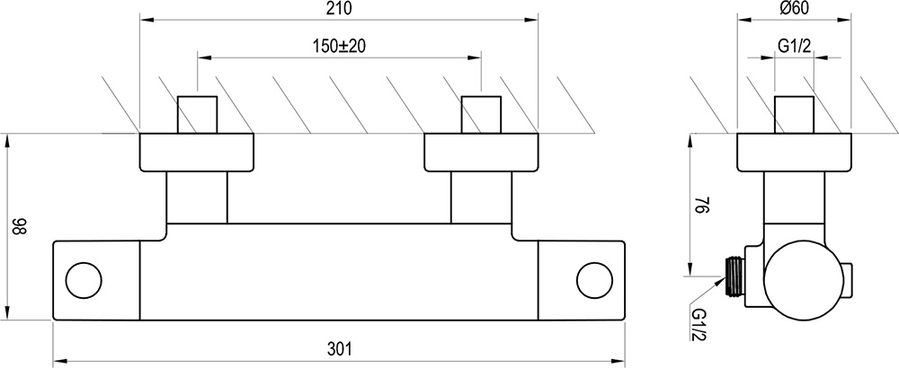 Brause-Thermostatbatterie Puri