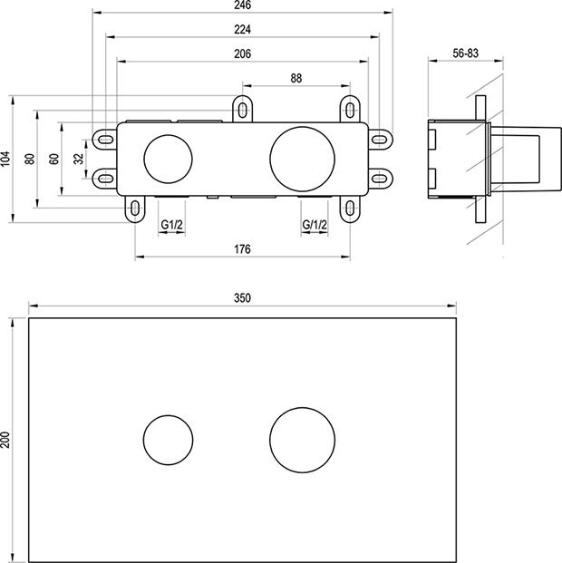 R-Box Basin Grundkörper für Waschbecken-Unterputzarmatur