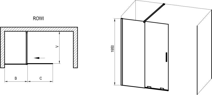 Duschabtrennung Roll ROWI