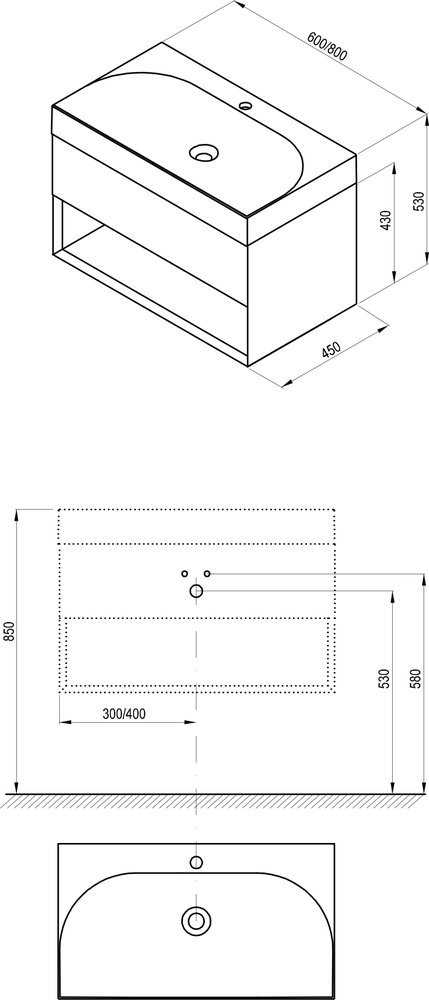 Waschbeckenunterschrank SD Lite 80