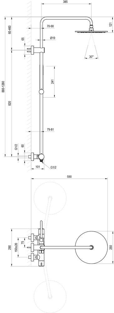 Duschsystem Brause mit Thermostat-Armatur Spring SG 091.00
