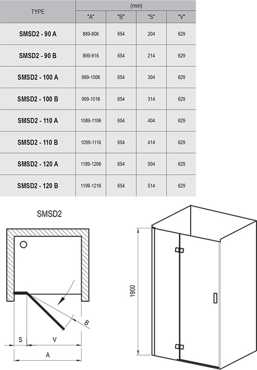 Duschdrehtür für Nische SmartLine SMSD2