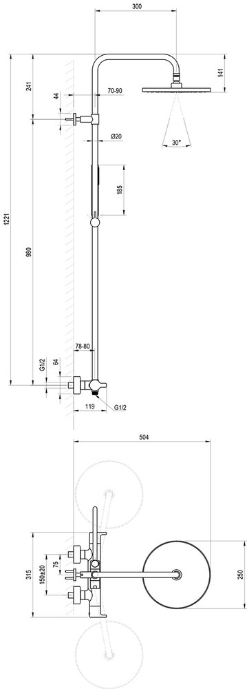 Duschsystem Brause TE 095