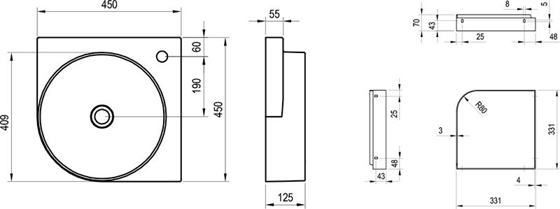 Waschbecken Yard 450 C